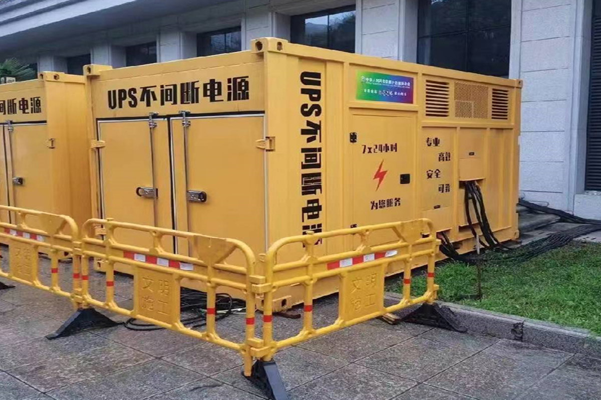绥德发电机租赁施工现场