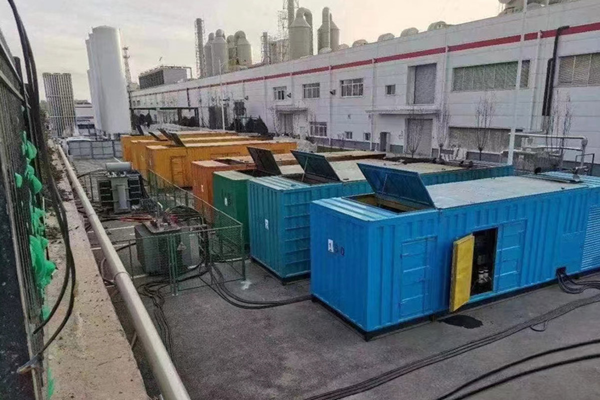 绥德发电机租赁施工现场